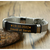 Men's Black Stainless Steel Ajustable Custom ID Bracelet