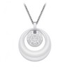 Pendentif blanc femme goutte ceramique zirconium collier argent