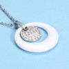 Pendentif femme goutte ceramique zirconium collier argent