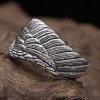 Men's silver open angel wing ring