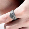 Men's silver open angel wing ring