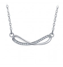 Silver chain necklace pendant with zirconium infinity symbol