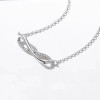 Colgante de cadena de plata con símbolo de infinito de circonitas
