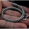 Men's silver oxide bracelet with Balinese mesh chain