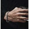 Balinese Silver Cylinder Mesh Braid Bracelet for Men