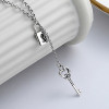 Pendentif collier clef cadenas argent