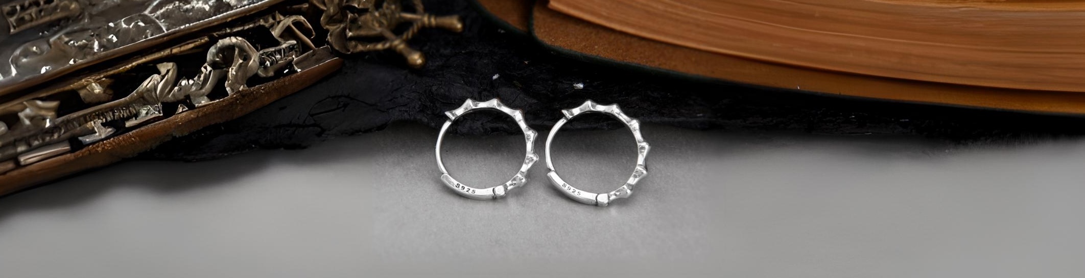 boucles oreilles argent creoles os bambou homme femme