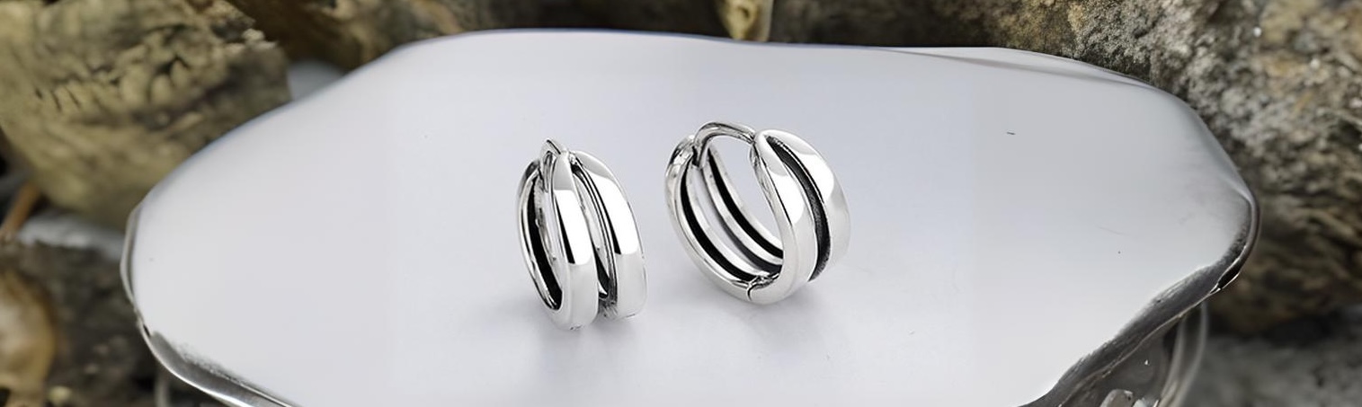 boucles oreilles creoles double ligne homme femme