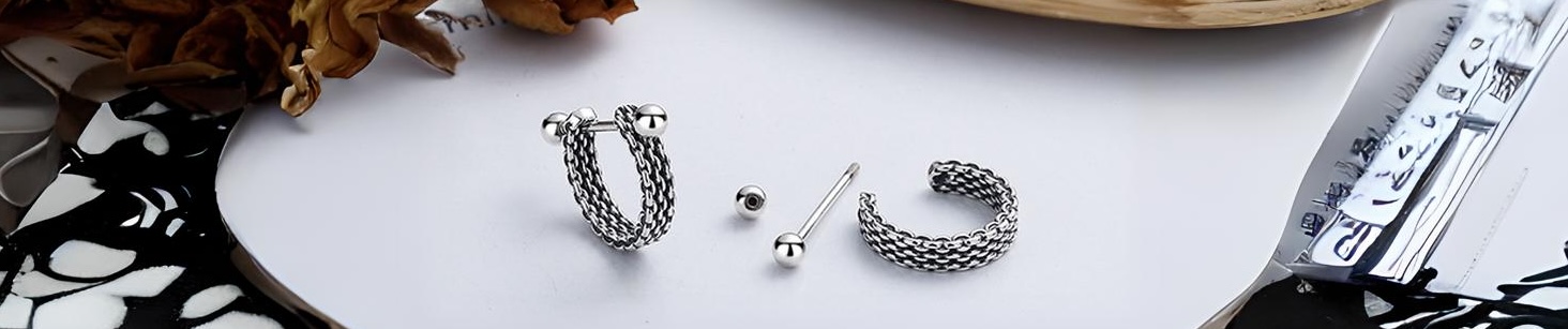 boucles oreilles argent creoles maille boules homme femme