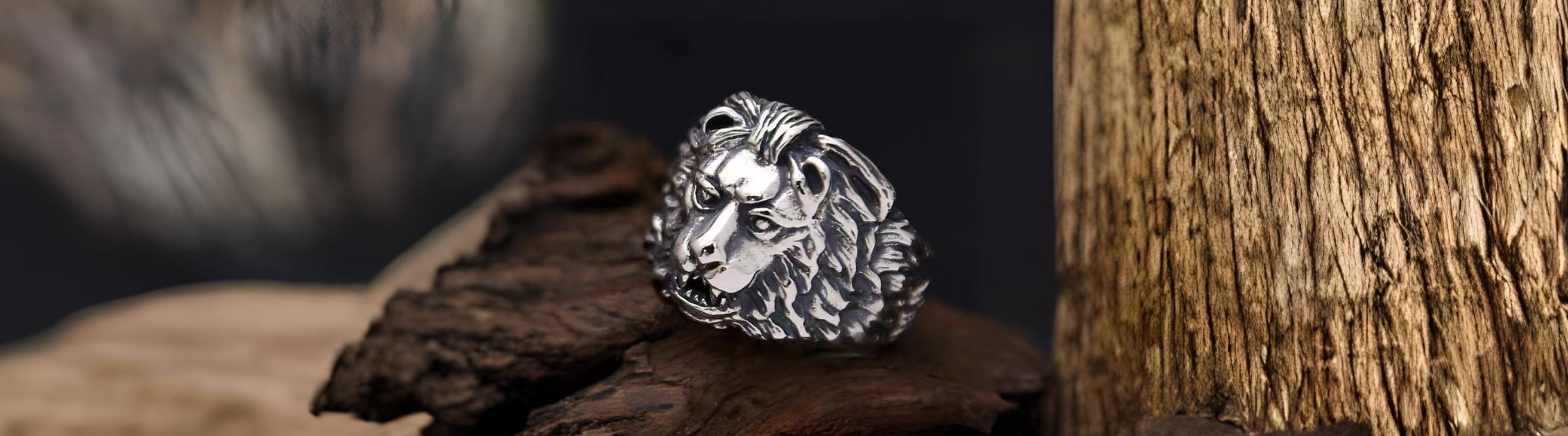 chevaliere lion argent bijoux motard homme