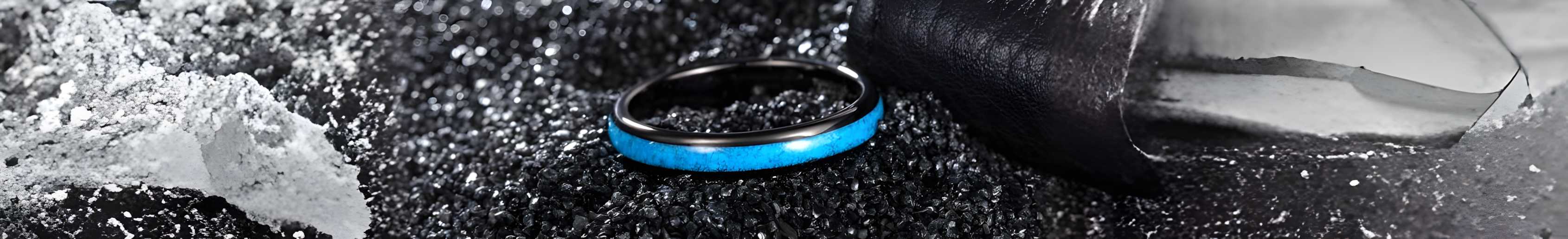 bague personnalisable tungstene turauoise
