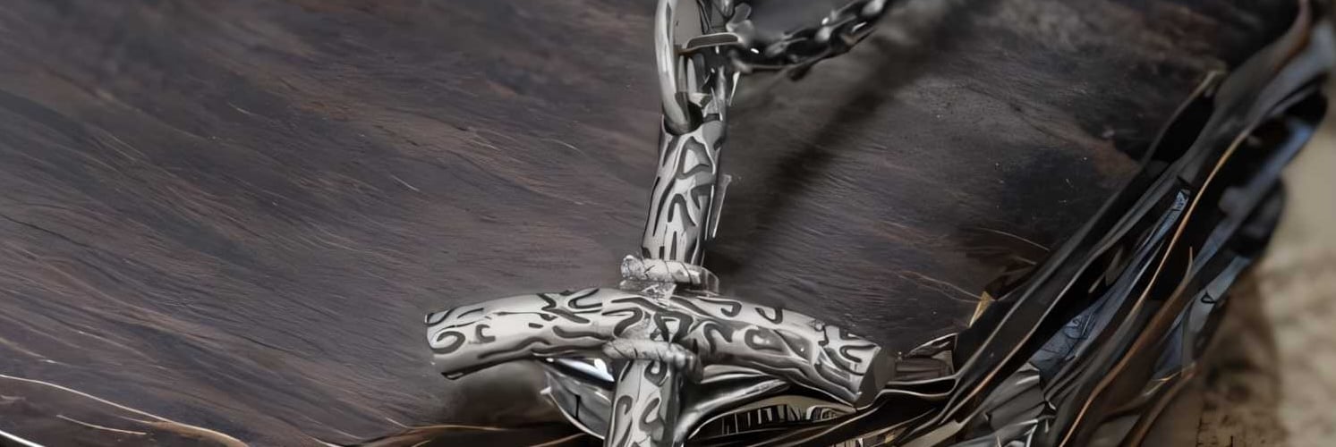 collar con colgante de cruz