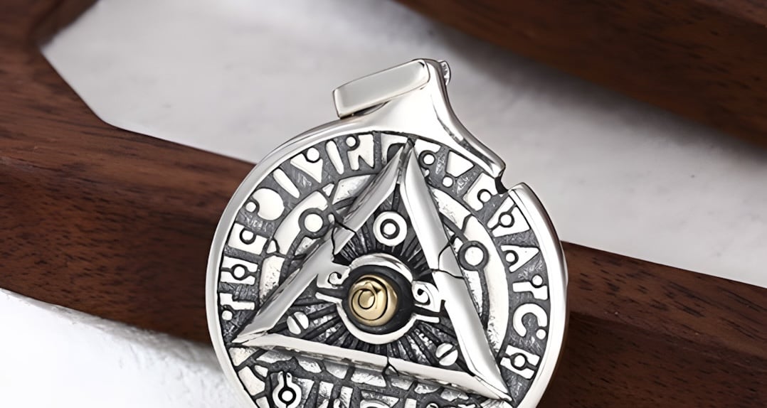 collar con colgante de plata para hombre