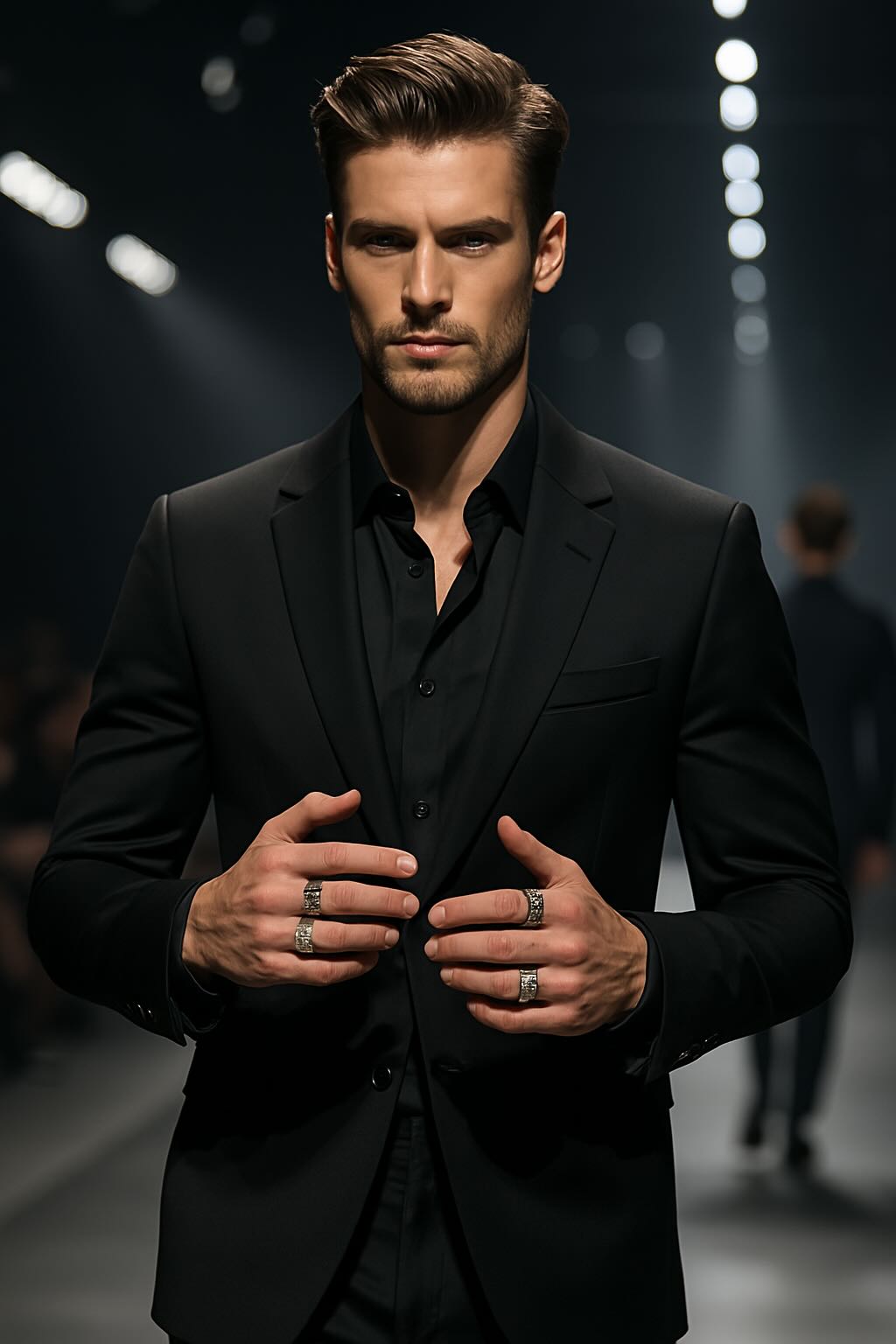 fashion homme avec bagues