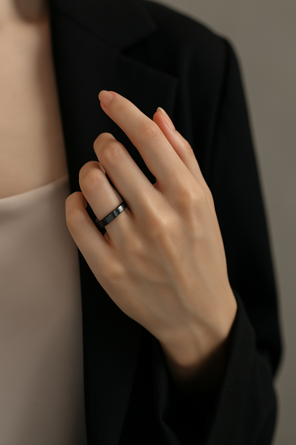 anillo de boda cerámica negra