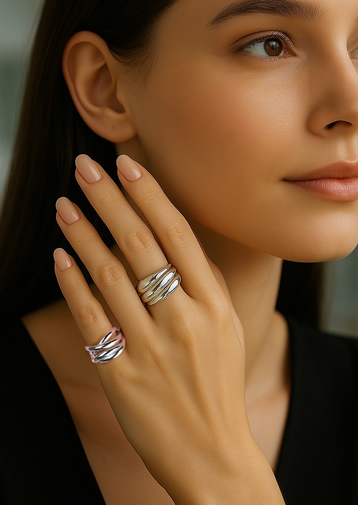 offener Silberphalanxrings für Frauen