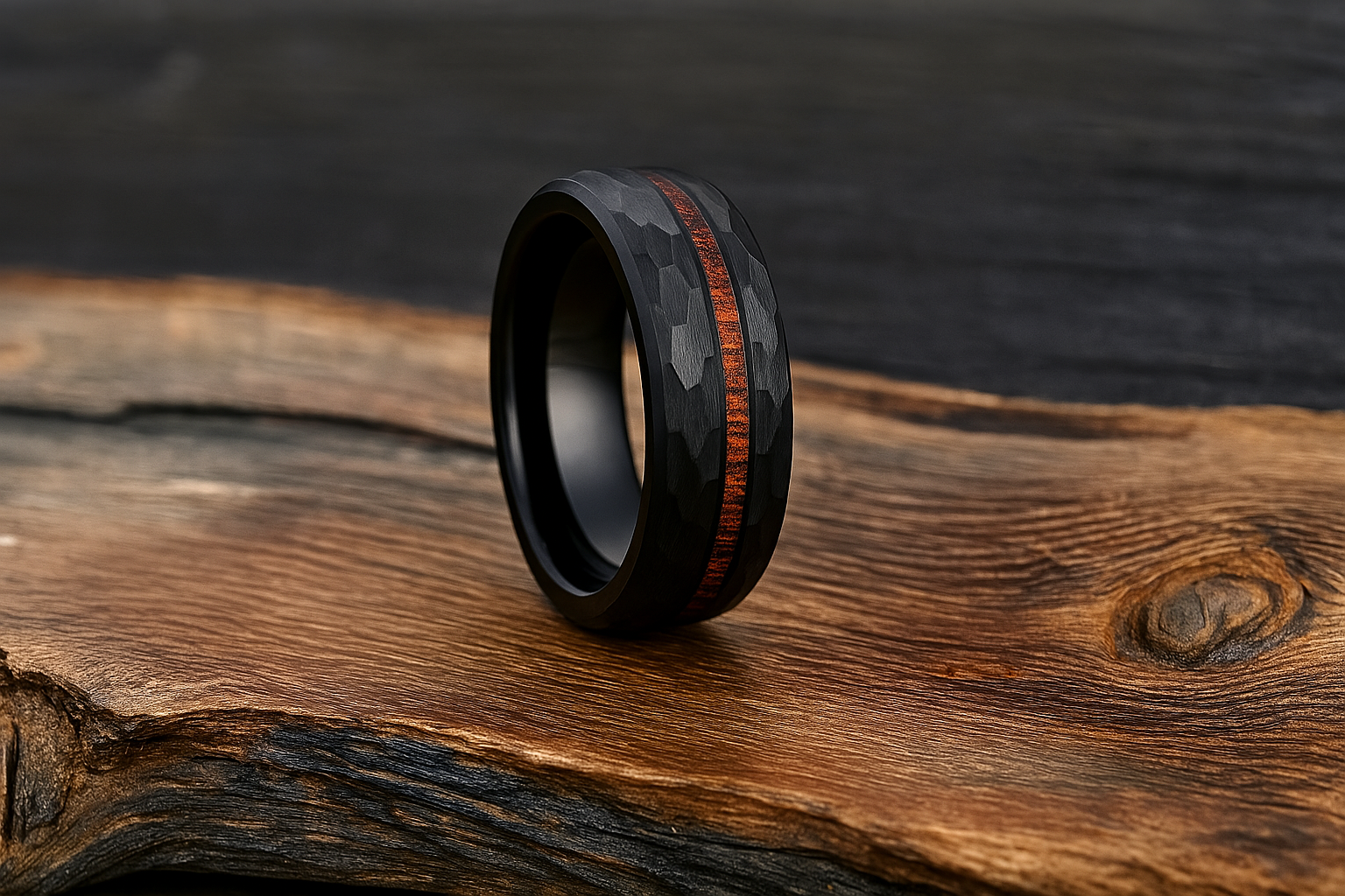bague homme tungstène brossé alliance bois
