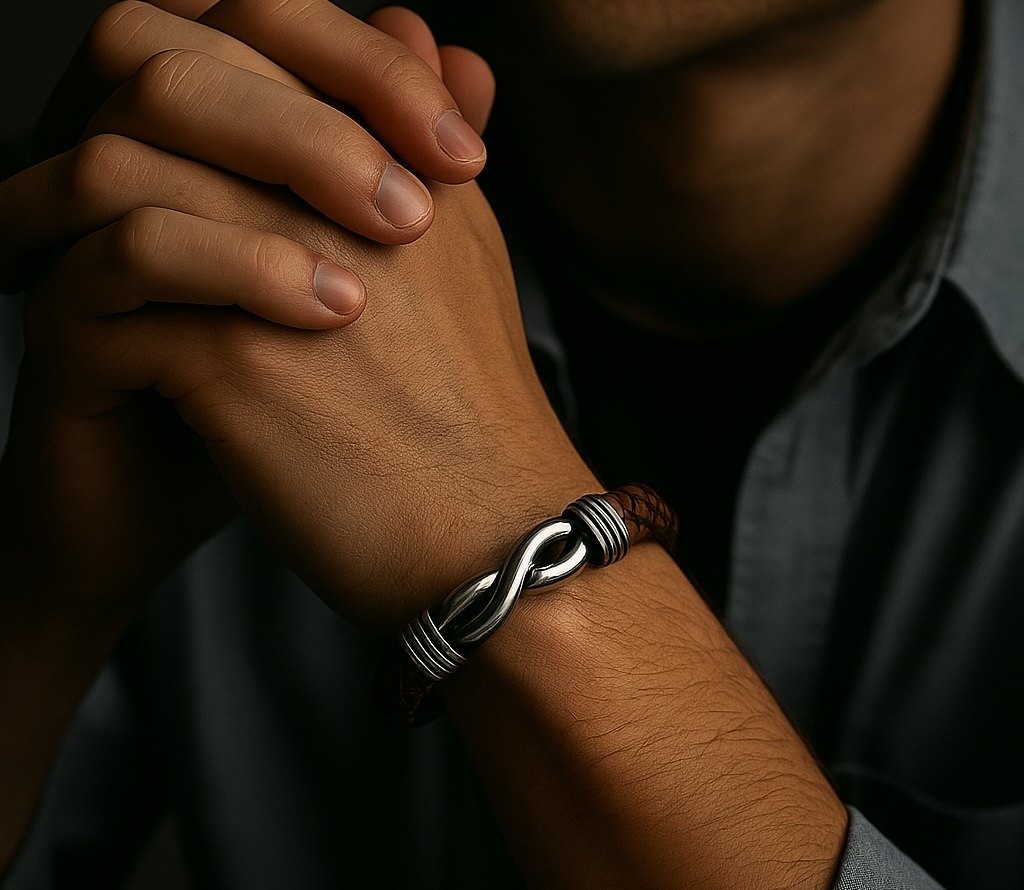 bracelet cuir tressé noeud celtique