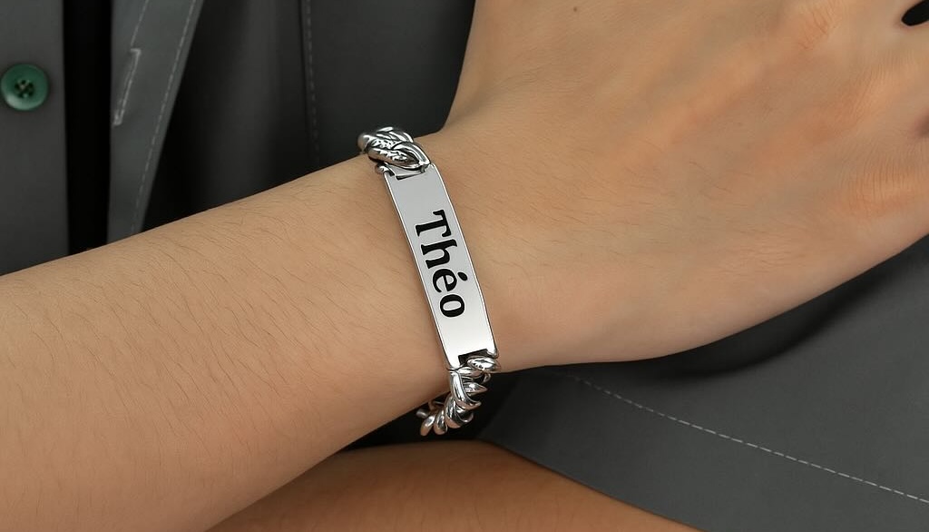 personalized men's ID bracelet