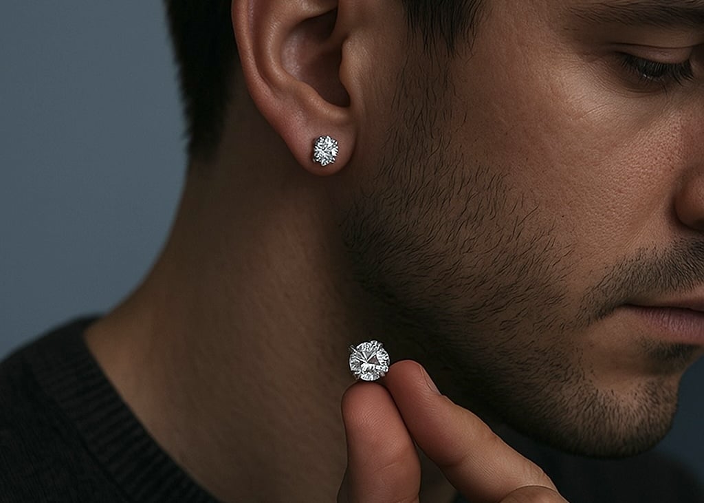Silberohrringe mit Zirkonia für Herren
