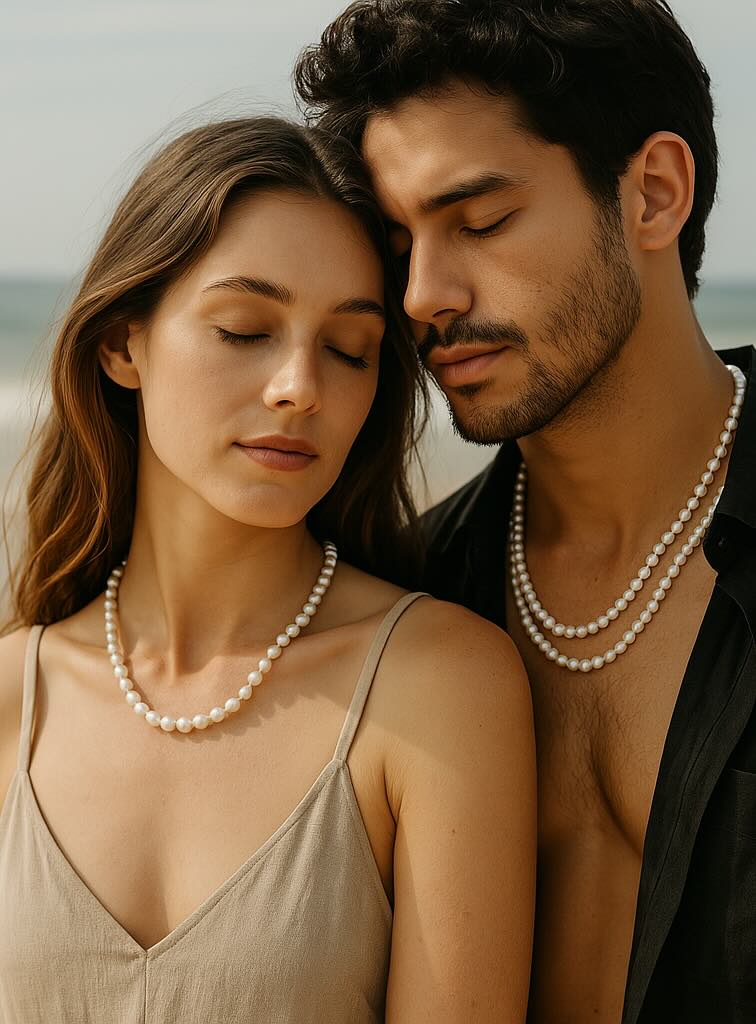 collar de perlas agua dulce hombre mujer