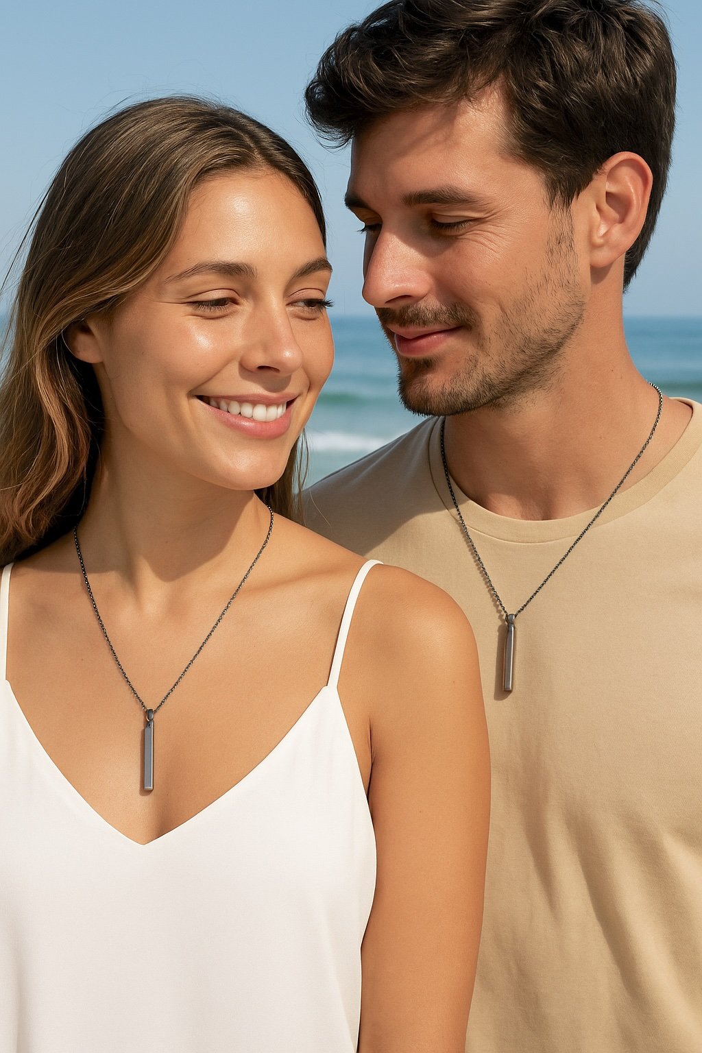 Collar de pareja personalizable en acero