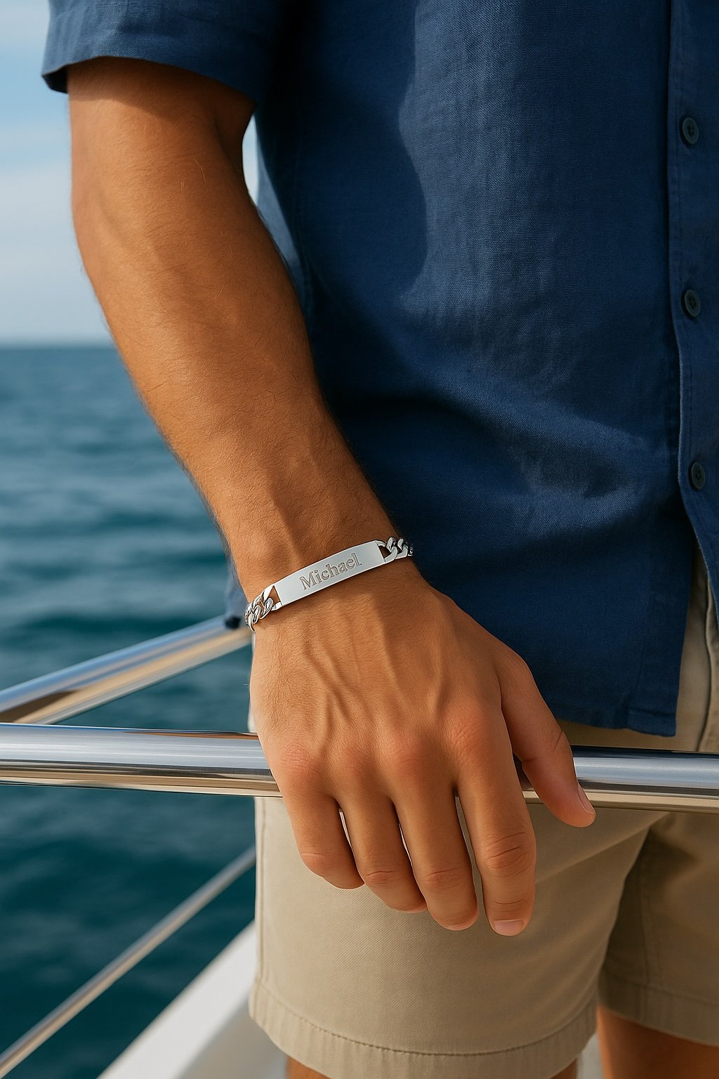 personaliseerbaar heren stalen armband