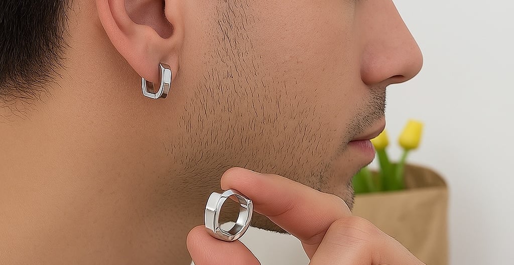 Silberne Creolen für Männer