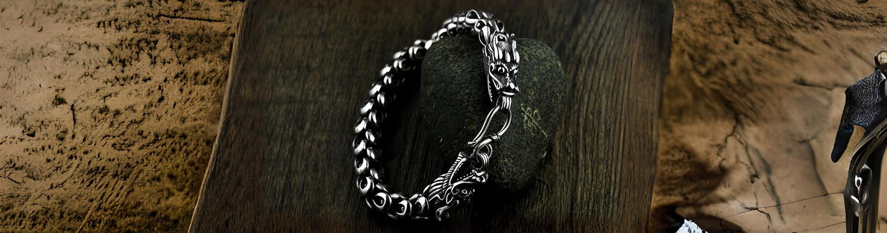 bracelet argent homme chaine dragon oriental