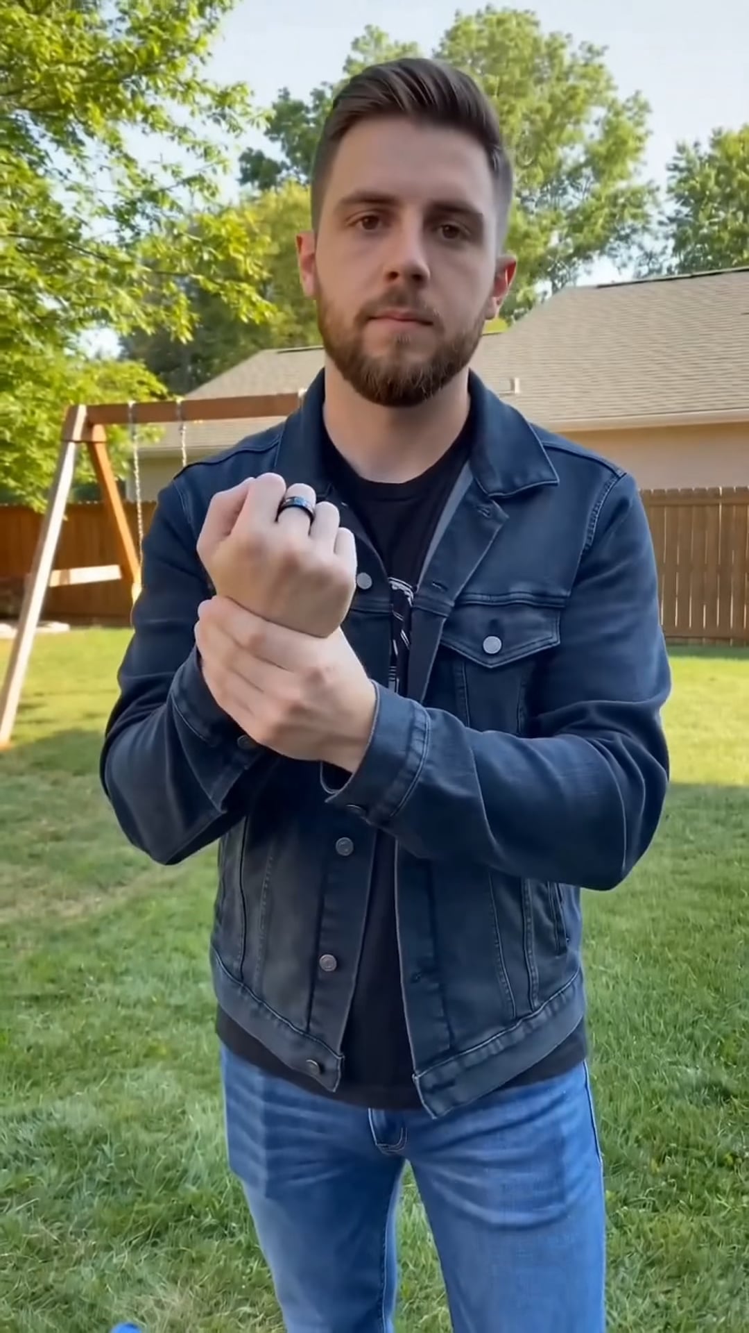 Bague en tungstène avec pierre minérale naturelle personnalisable