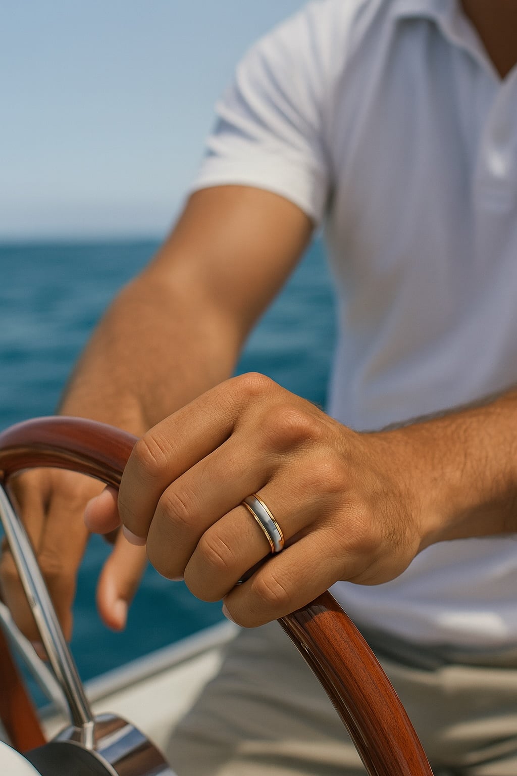 Personalized tungsten wedding ring with mirror-polished finish