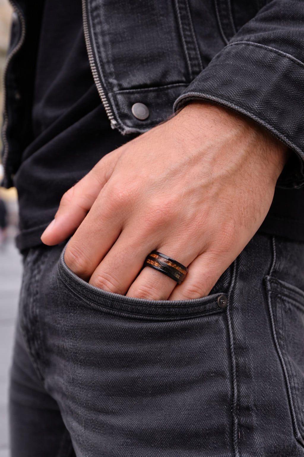 anello in tungsteno legno personalizzabile uomo