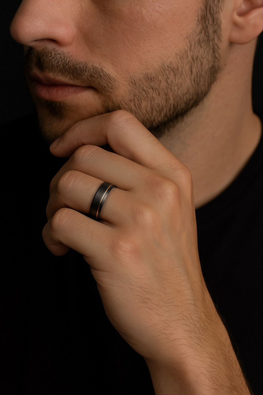 Tungsten brushed ring customizable wedding band for men