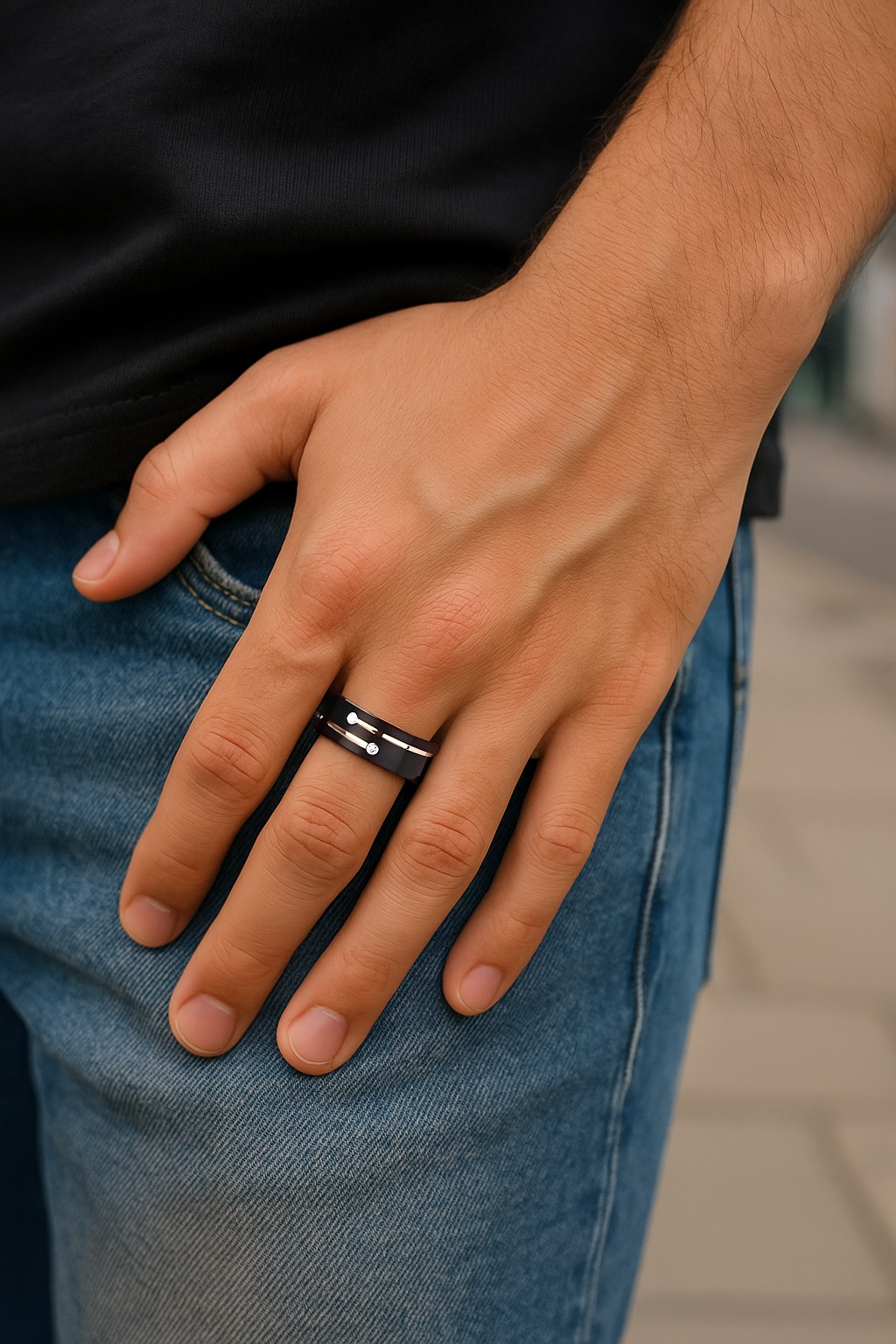 personaliseerbare uniseks wolfraamcarbide ring van 8 mm