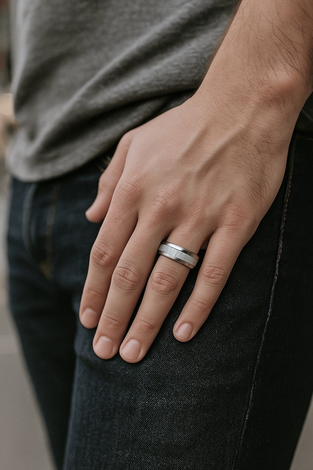 white fiber inlay black tungsten wedding band with free engraving for men