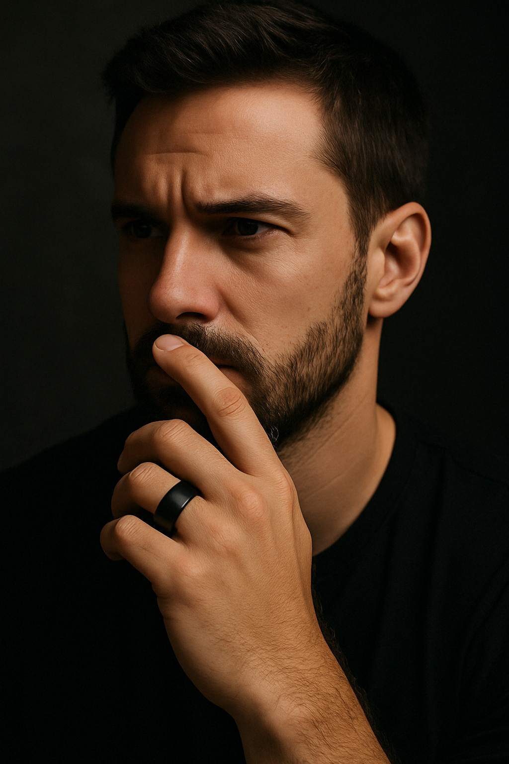 bague tungstène brossé bois verni homme