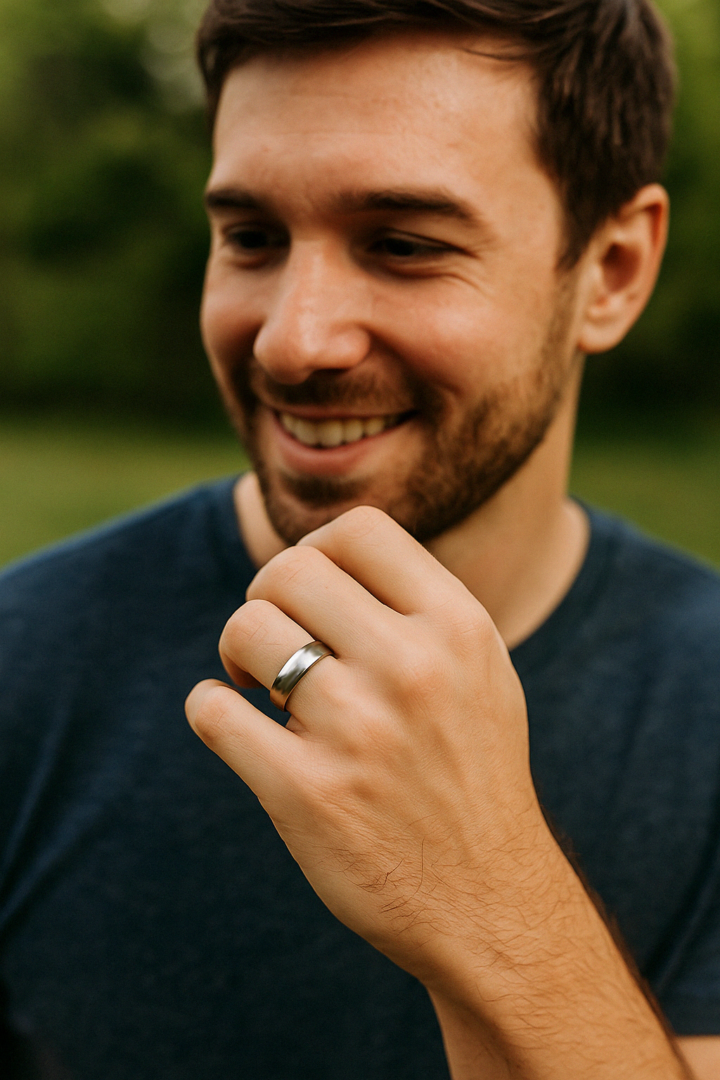anillo de tungsteno clásico grabable para hombres