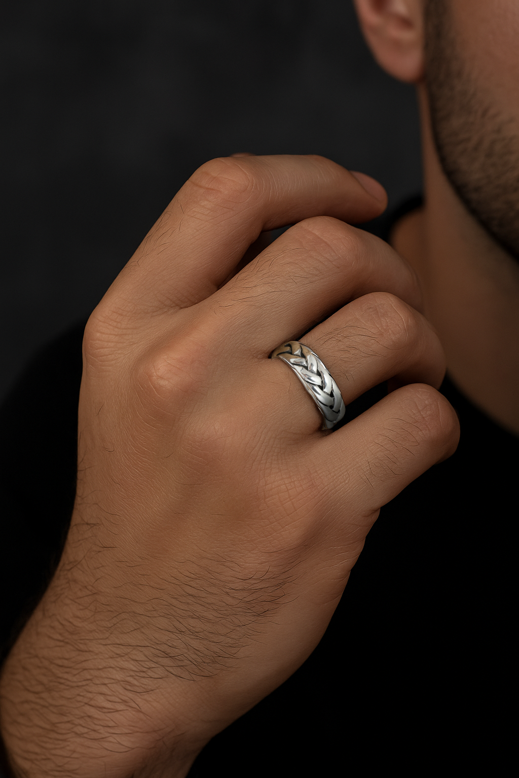 Anello in argento 925 intrecciato celtico per uomo