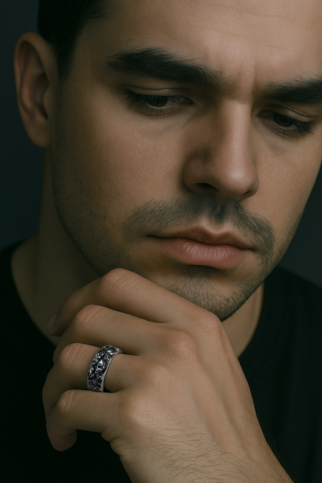 zilveren ring oog van God verstelbaar man