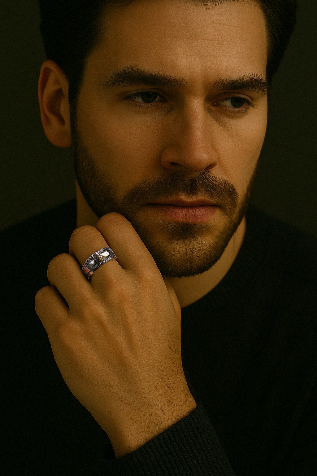 anillo abierto plata ojo de la providencia hombre