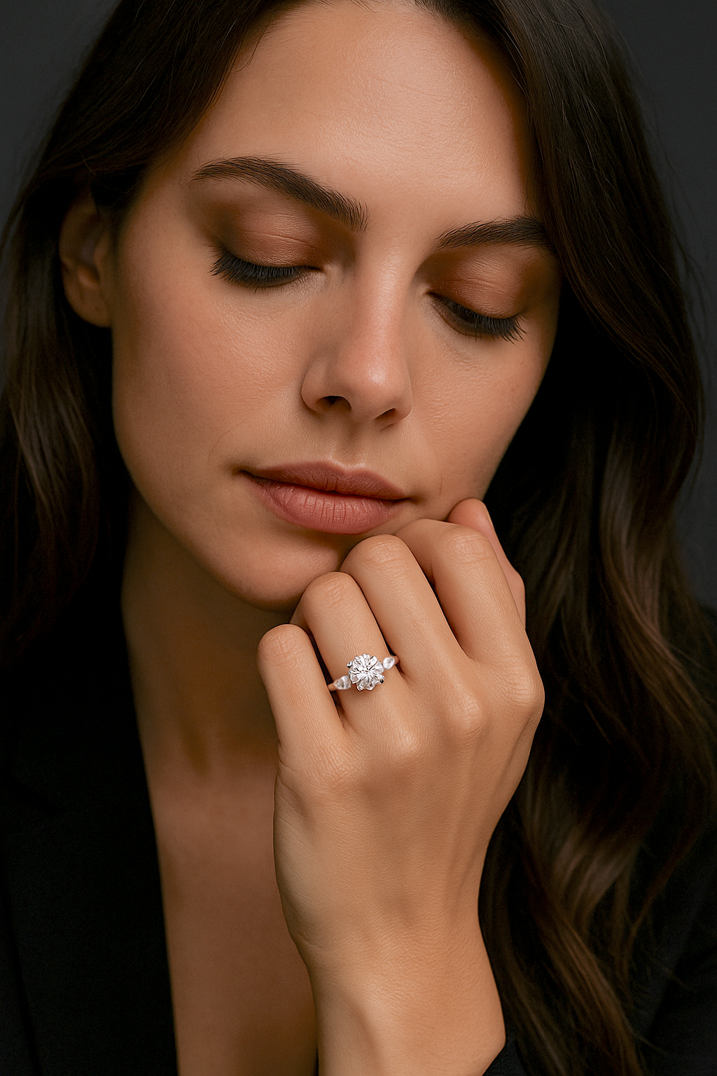 solitaire moissanite silver ring