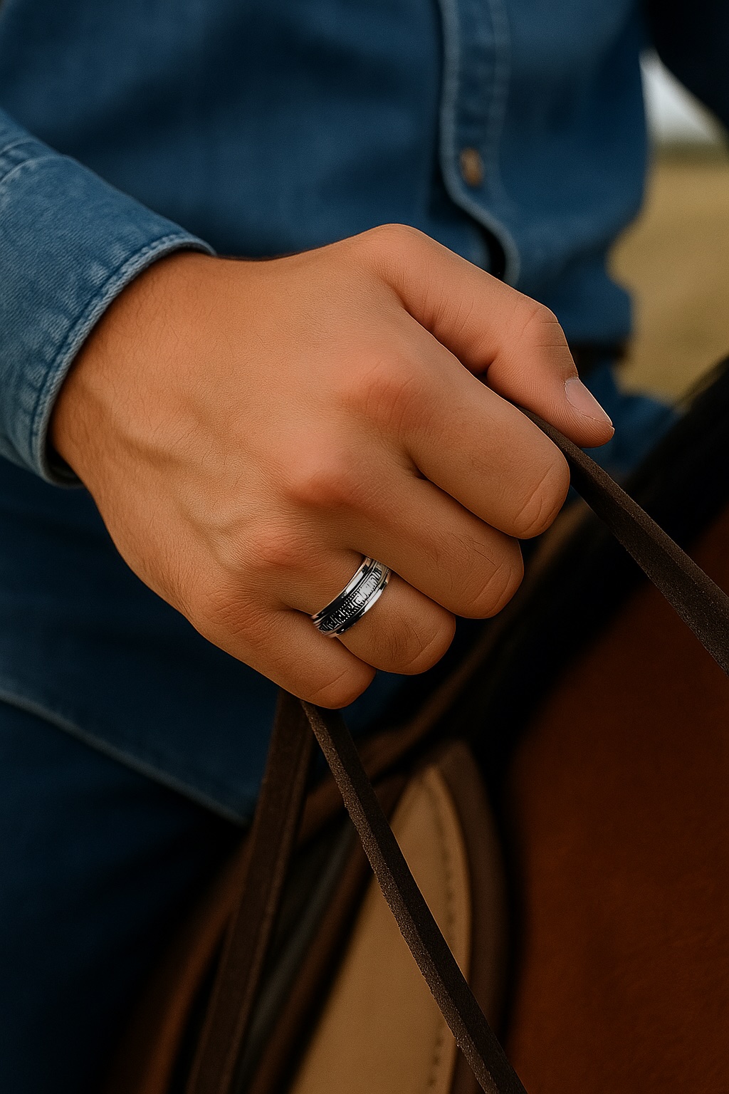 Anillo antiestrés giratorio de plata maciza 925 – Motivo griego