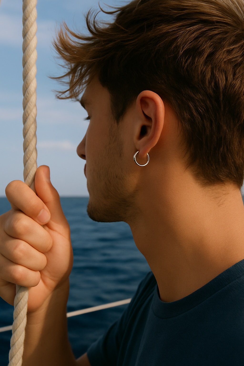 men’s silver hoop earrings