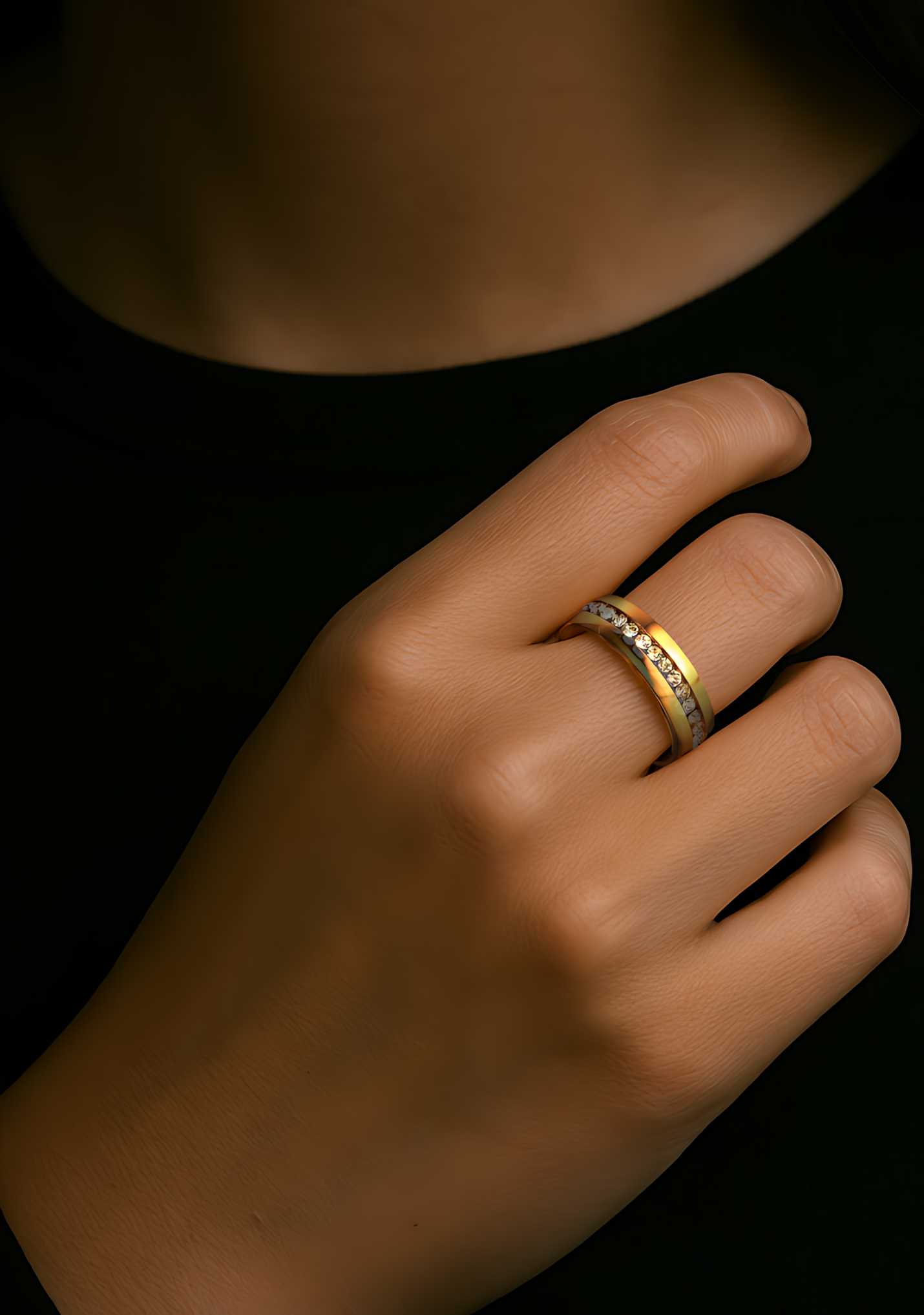 personaliseerbare roestvrijstalen trouwring met zirconia voor dames