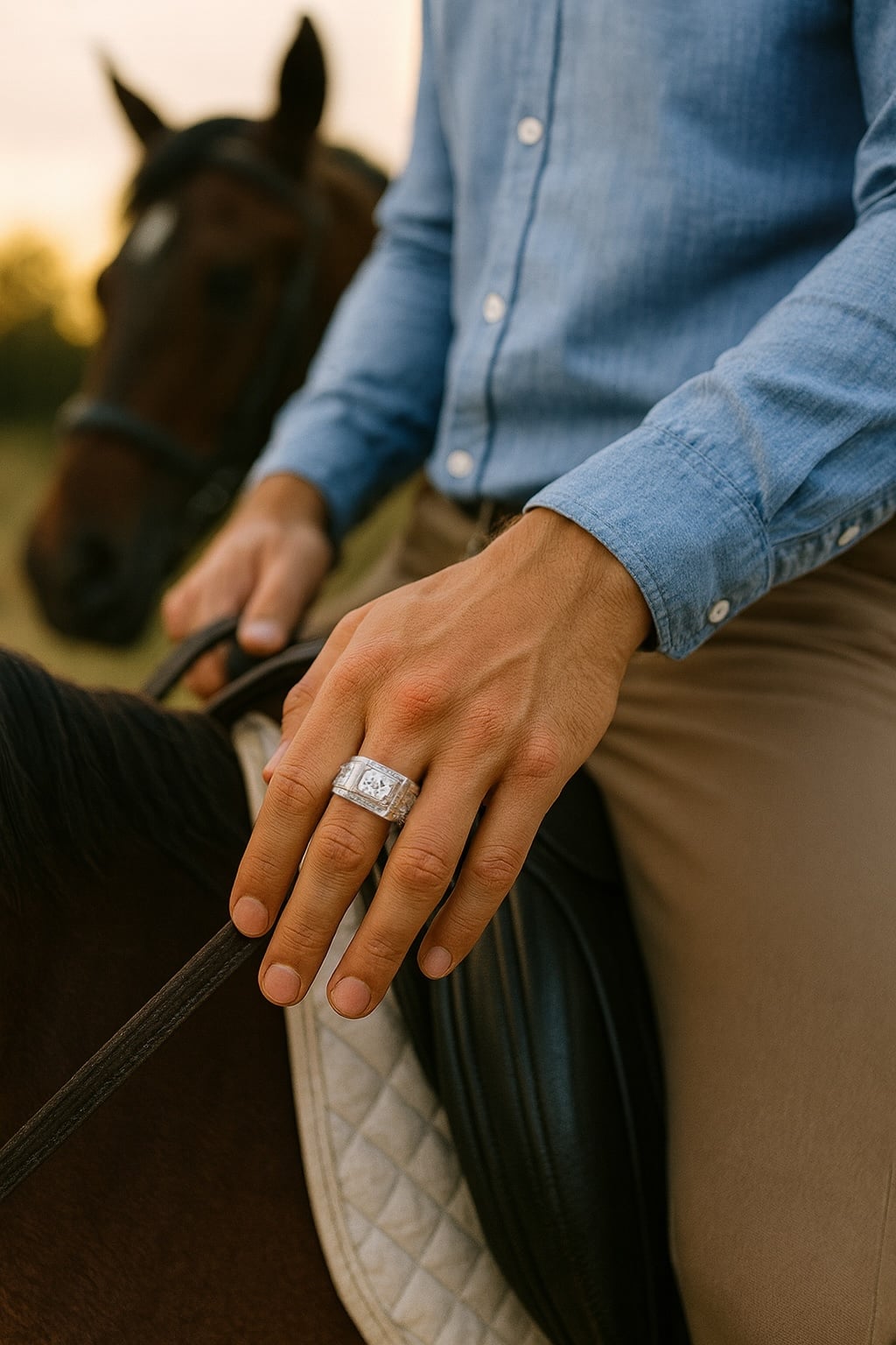unisex Siegelring aus Edelstahl mit Zirkonium und Zirkonen