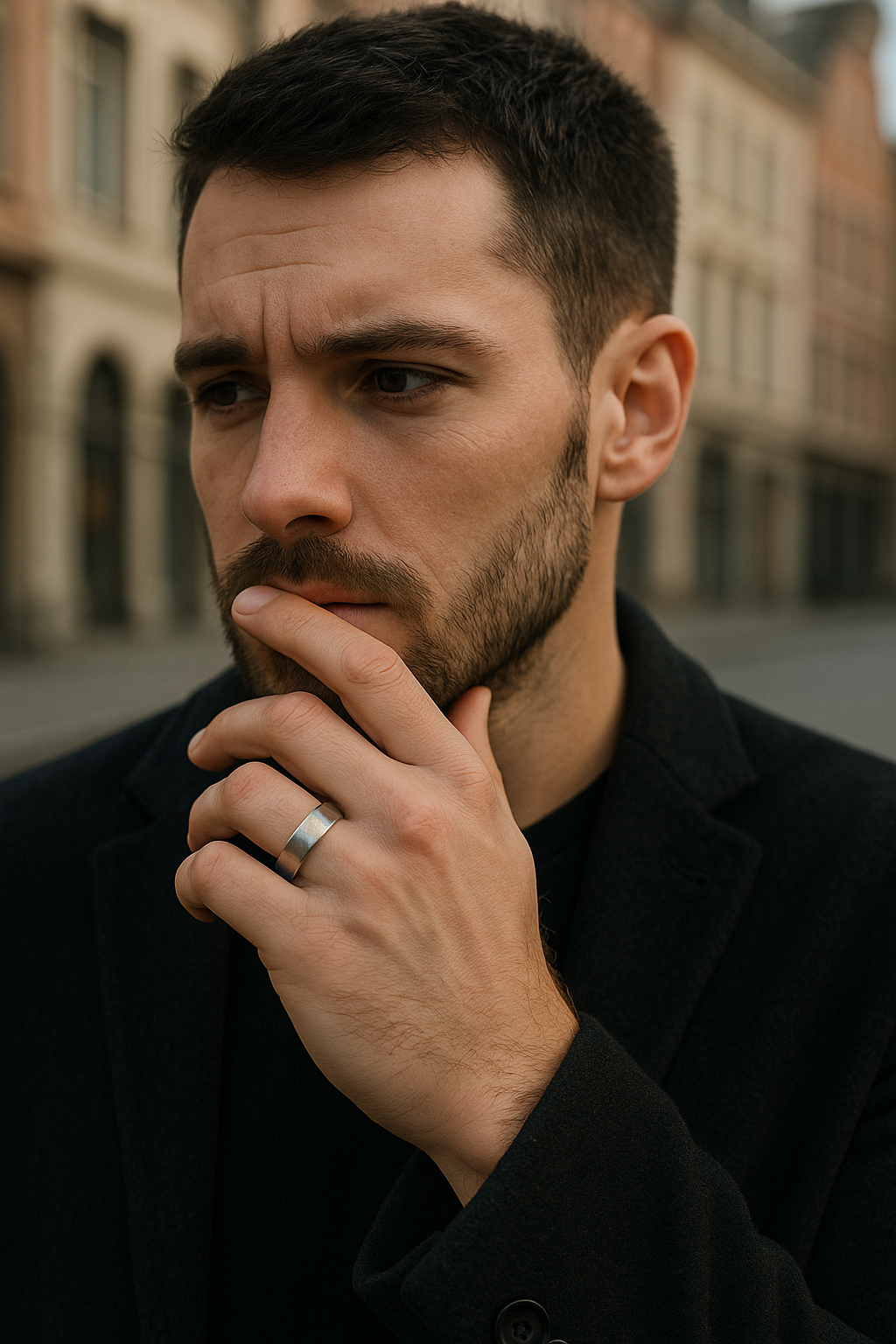 bague titane alliance gravable homme