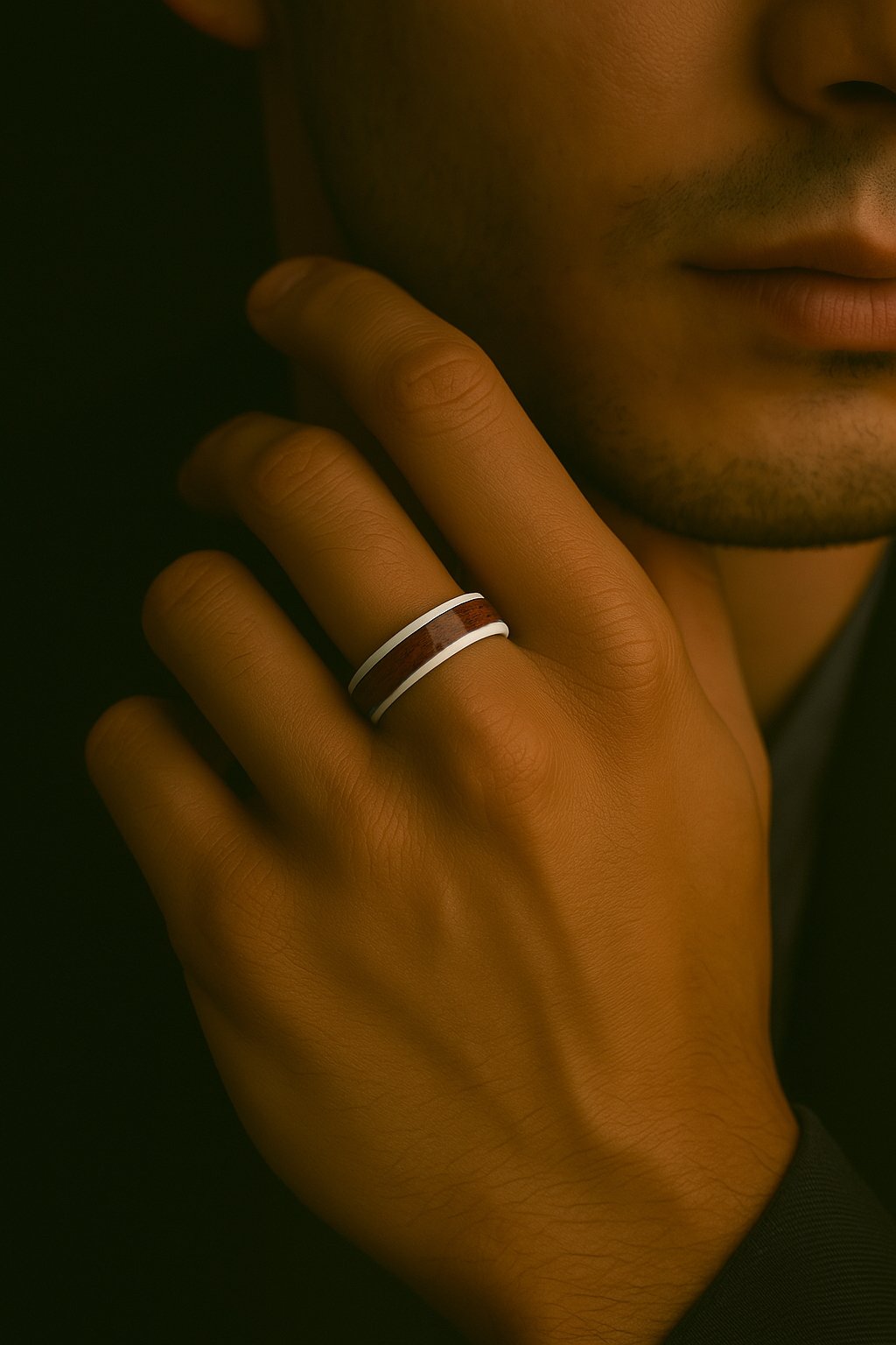 anillo de cerámica para hombre