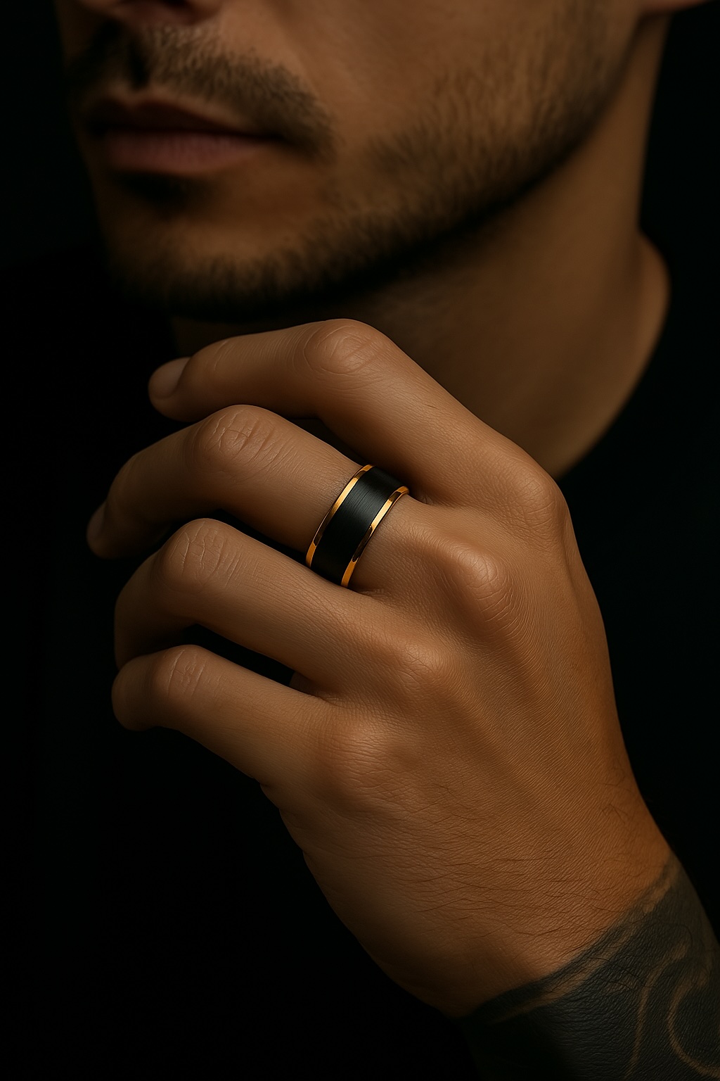 bague tungstène brossé homme