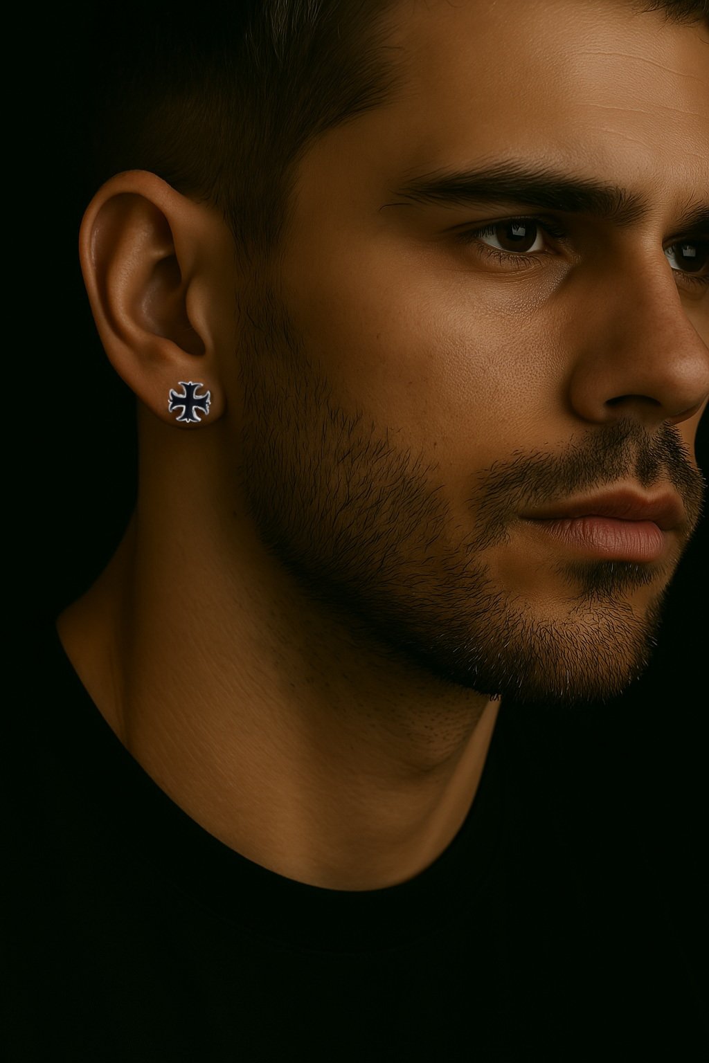 Pendientes Cruz de Malta plata hombre mujer