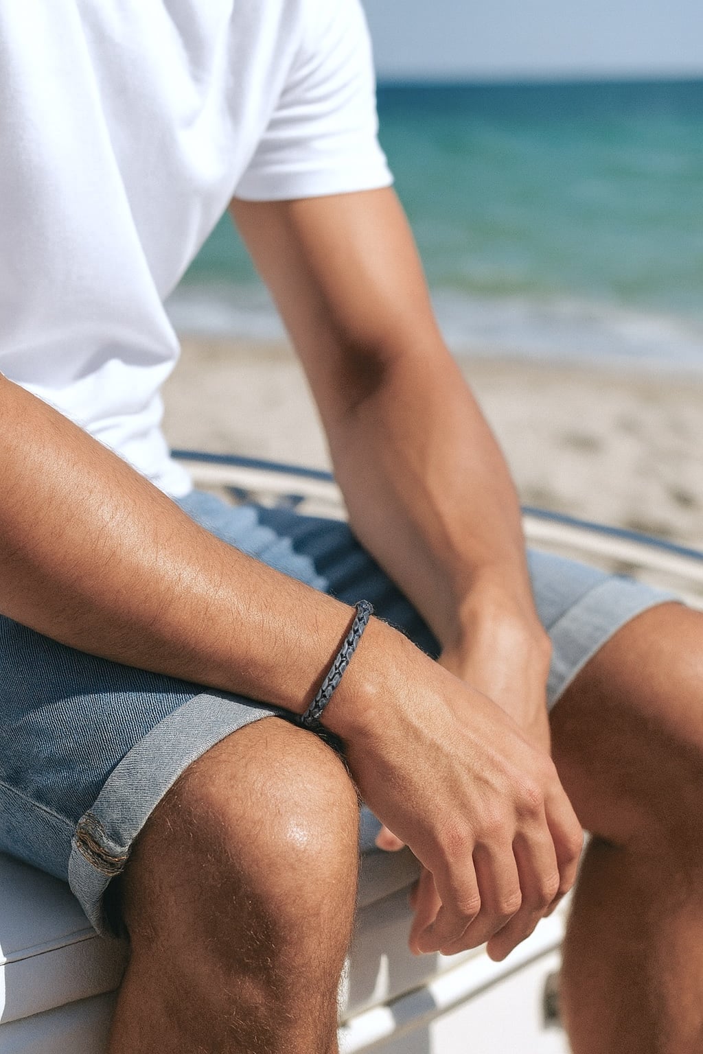 Pulsera unisex de acero inoxidable con cadena cilíndrica